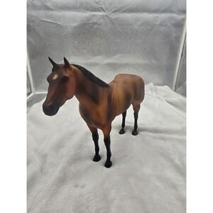 BREYER MOLDING BROWN BLACK AMERICAN QUARTER HORSE SIGNED SUZANN FIEDLER 8.5"x12"